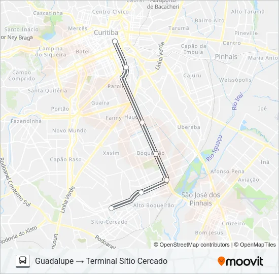 507 SÍTIO CERCADO (HORÁRIO) Bus Line Map