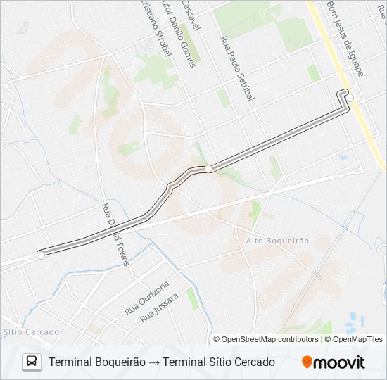 Mapa de 546 SÍTIO CERCADO / BOQUEIRÃO de autobús