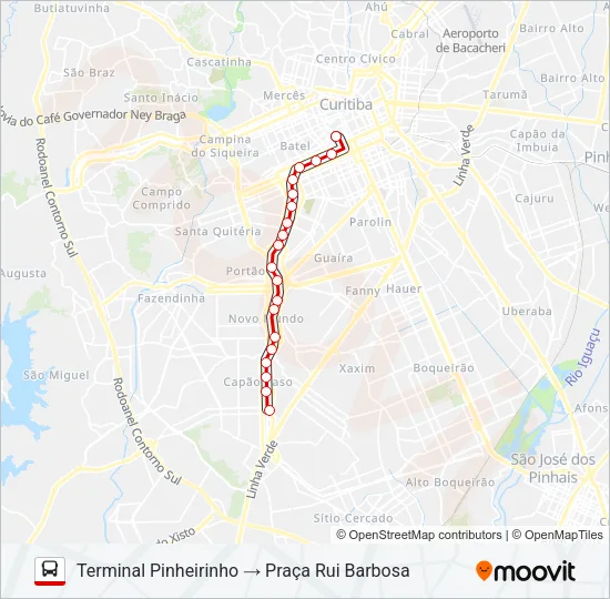 603 PINHEIRINHO / RUI BARBOSA Bus Line Map
