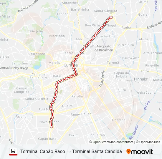 203 SANTA CÂNDIDA / CAPÃO RASO Bus Line Map
