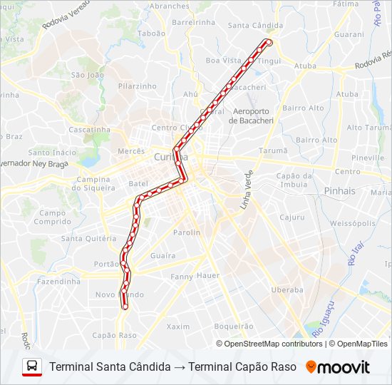 Mapa de 203 SANTA CÂNDIDA / CAPÃO RASO de autobús