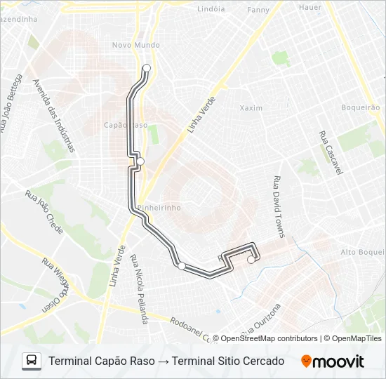 610 SÍTIO CERCADO / CAPÃO RASO Bus Line Map