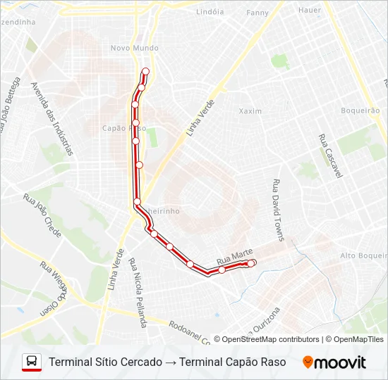X11 SÍTIO CERCADO / CAPÃO RASO Bus Line Map