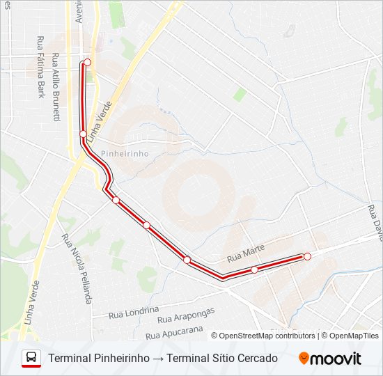 Mapa de 602 CIRCULAR SUL (ANTI-HORÁRIO) de autobús