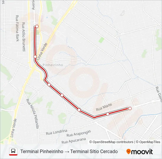 602 CIRCULAR SUL (ANTI-HORÁRIO) Bus Line Map
