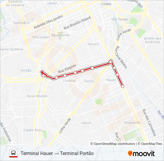 Mapa da linha 602 CIRCULAR SUL (ANTI-HORÁRIO) de ônibus