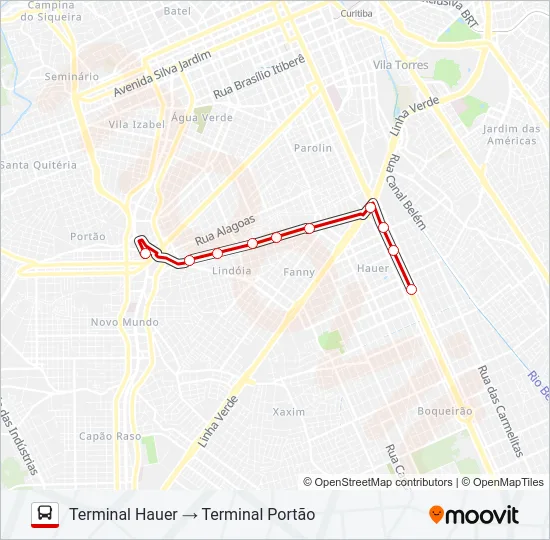 602 CIRCULAR SUL (ANTI-HORÁRIO) Bus Line Map