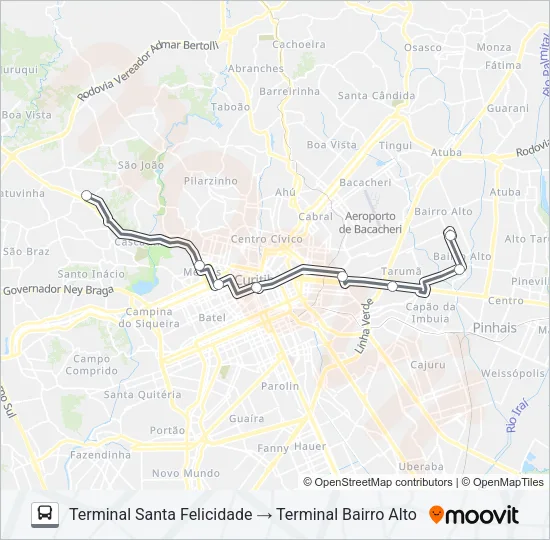 307 BAIRRO ALTO / SANTA FELICIDADE Bus Line Map