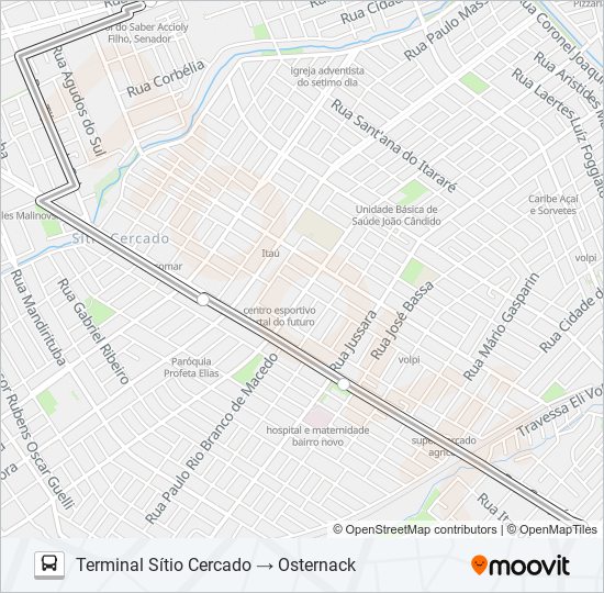 520 OSTERNACK / SÍTIO CERCADO (LD) bus Line Map