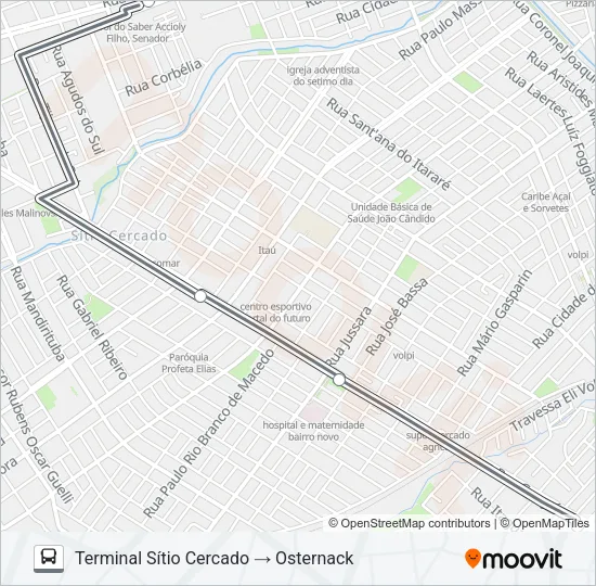 520 OSTERNACK / SÍTIO CERCADO (LD) Bus Line Map