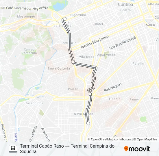 024 CAPÃO RASO / CAMPINA DO SIQUEIRA (LD) Bus Line Map