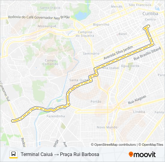 Mapa da linha 703 CAIUÁ de ônibus