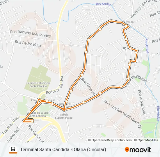 233 OLARIA Bus Line Map