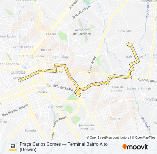 Mapa da linha 372 TARUMÃ de ônibus