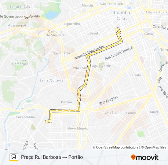 Mapa da linha 671 PORTÃO de ônibus