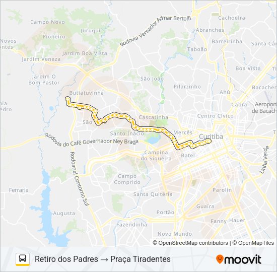 Mapa da linha 876 SAVOIA de ônibus