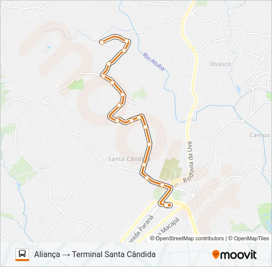 232 ALIANÇA Bus Line Map