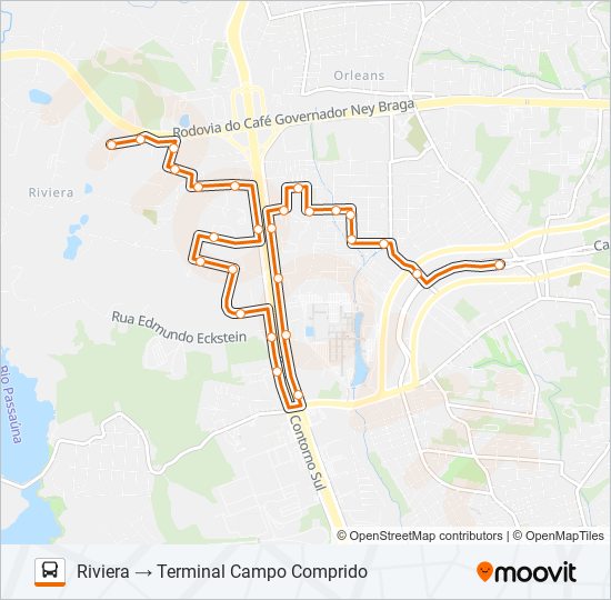 Mapa de 827 RIVIERA de autobús