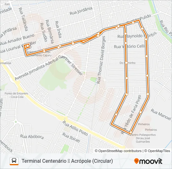 332 ACRÓPOLE Bus Line Map
