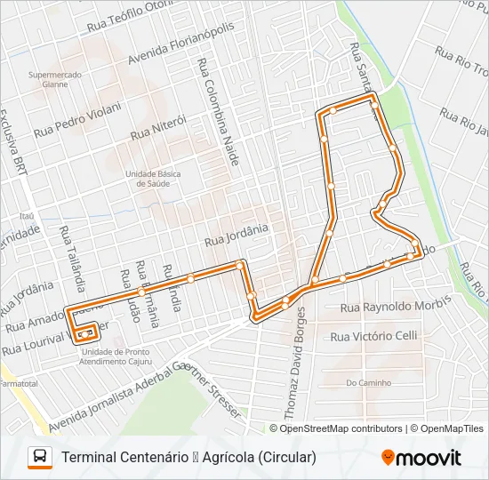 334 AGRÍCOLA Bus Line Map