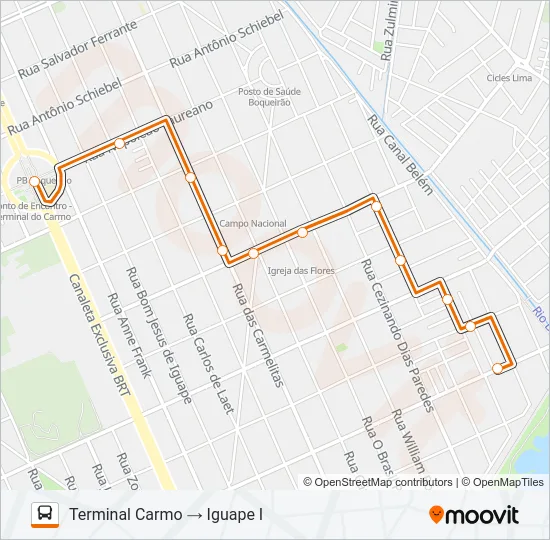 523 IGUAPE I Bus Line Map