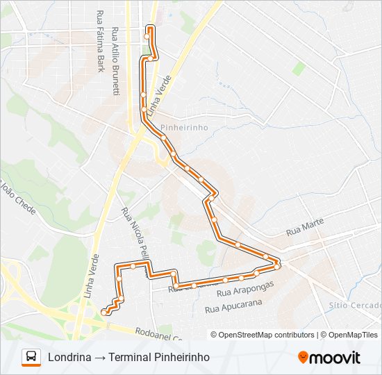 Mapa de 635 LONDRINA de autobús