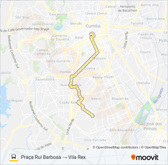 Mapa da linha 665 VILA REX de ônibus