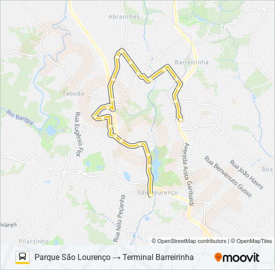 Mapa de 182 ABRANCHES de autobús