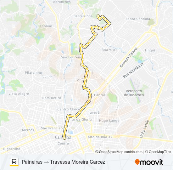 Mapa da linha 272 PAINEIRAS de ônibus