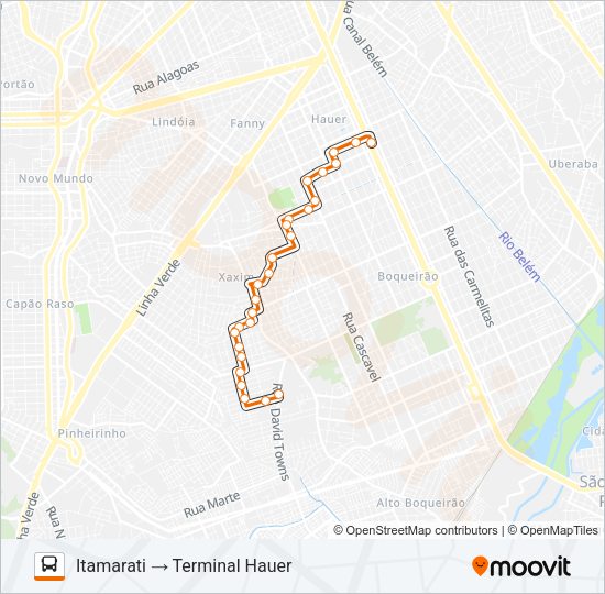 Mapa da linha 512 ITAMARATI de ônibus