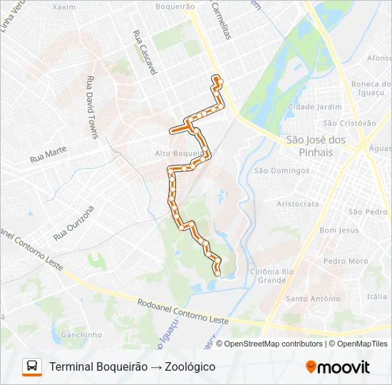536 ZOOLÓGICO Bus Line Map