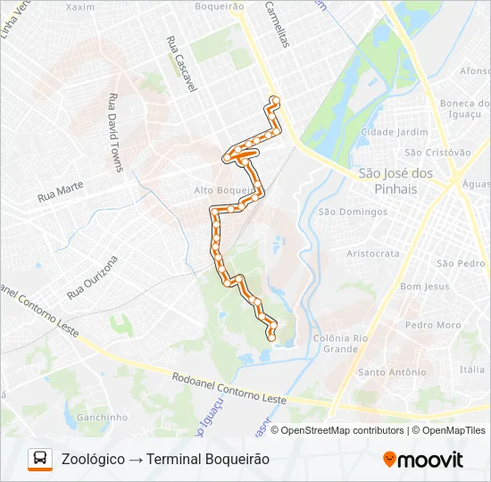 536 ZOOLÓGICO Bus Line Map