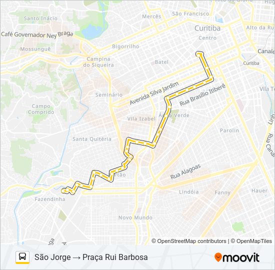 Mapa da linha 670 SÃO JORGE de ônibus