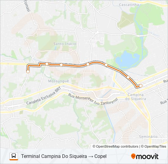 Mapa de 814 MOSSUNGUÊ de autobús