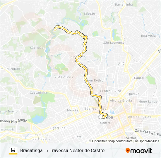 170 BRACATINGA Bus Line Map