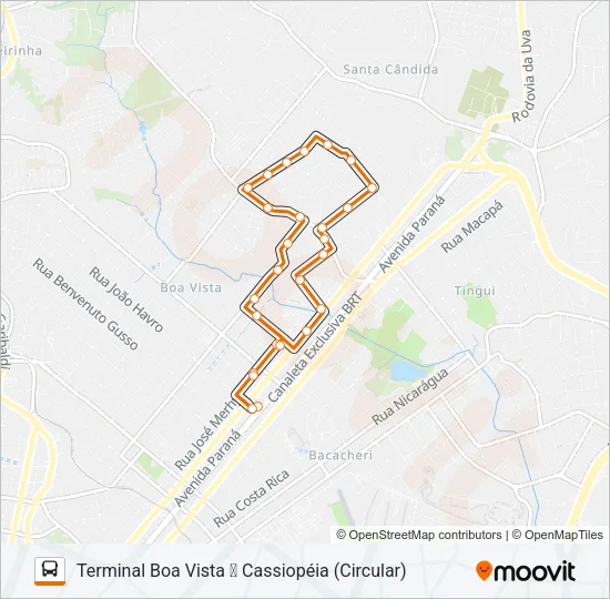 224 CASSIOPÉIA Bus Line Map