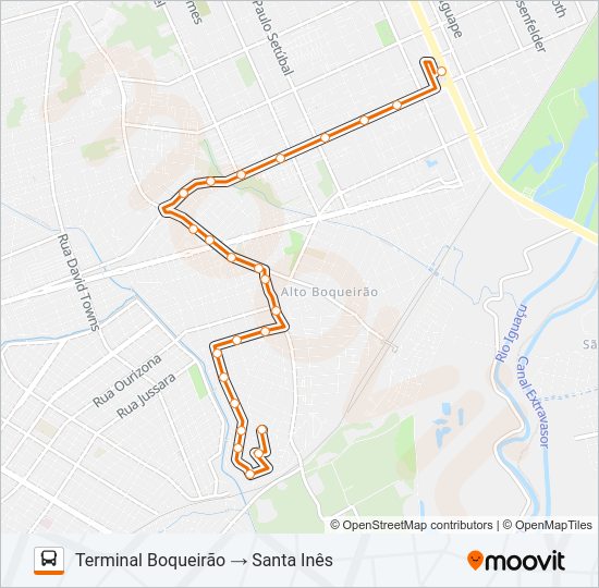 Mapa da linha 531 SANTA INÊS de ônibus