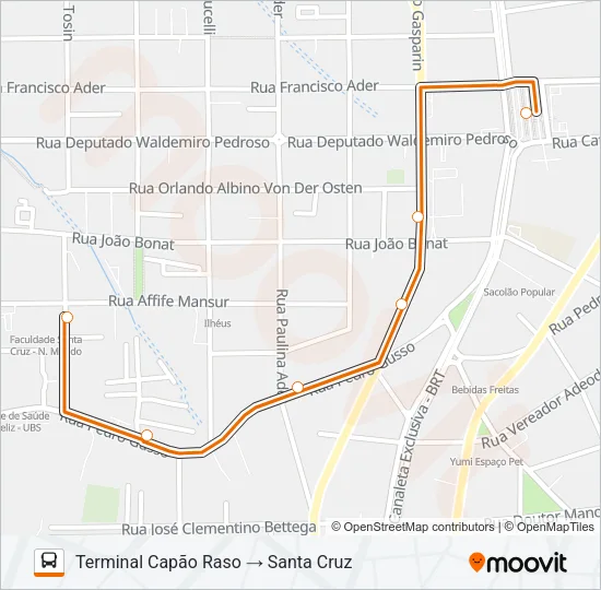 620 SANTA CRUZ Bus Line Map