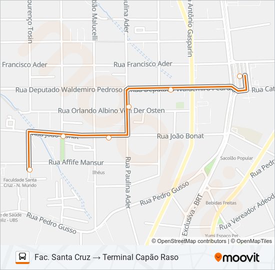 620 SANTA CRUZ bus Line Map