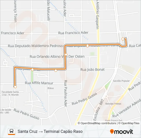 620 SANTA CRUZ Bus Line Map