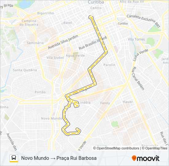 Mapa da linha 666 NOVO MUNDO de ônibus