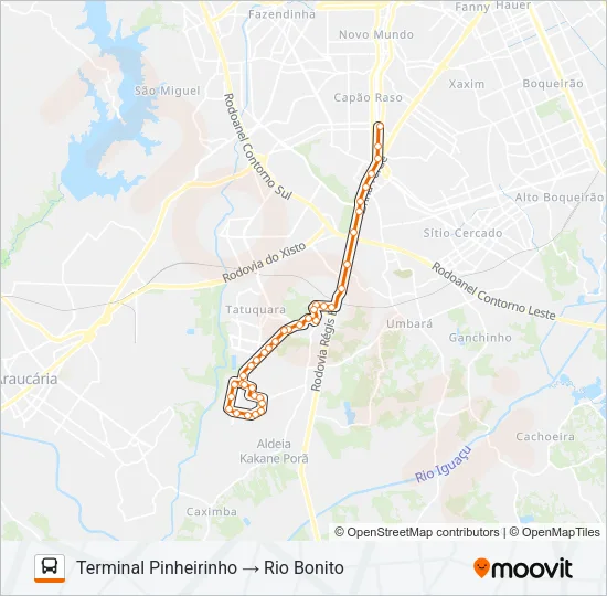 684 RIO BONITO Bus Line Map