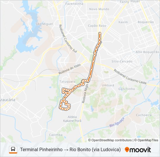 Mapa da linha 684 RIO BONITO de ônibus