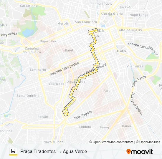 863 ÁGUA VERDE Bus Line Map