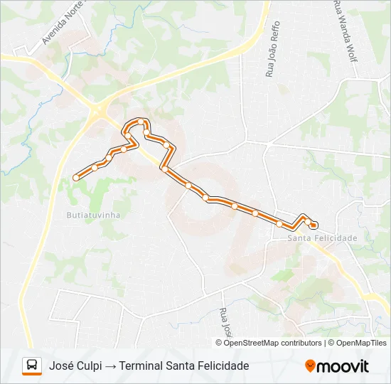 912 JOSÉ CULPI Bus Line Map