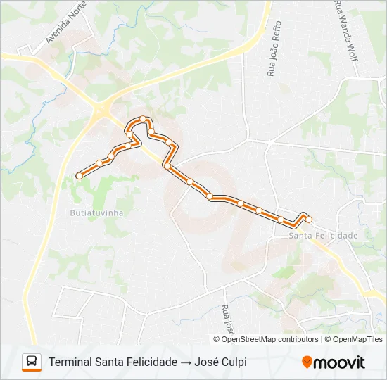 912 JOSÉ CULPI Bus Line Map