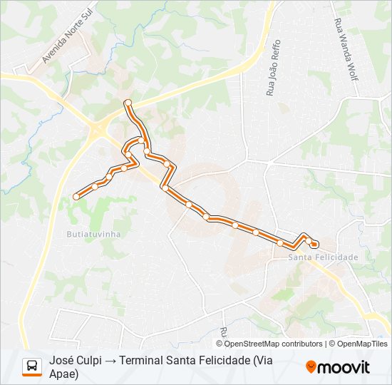 Mapa de 912 JOSÉ CULPI de autobús