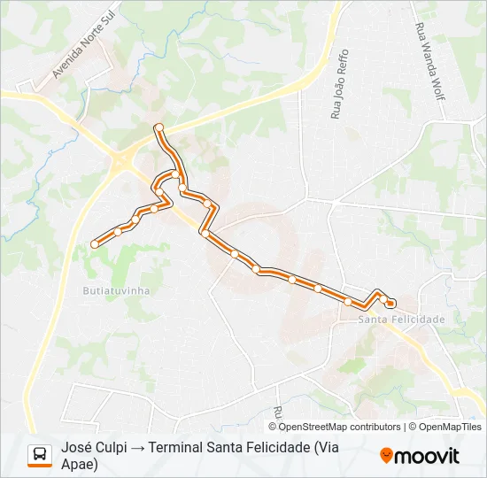 912 JOSÉ CULPI Bus Line Map