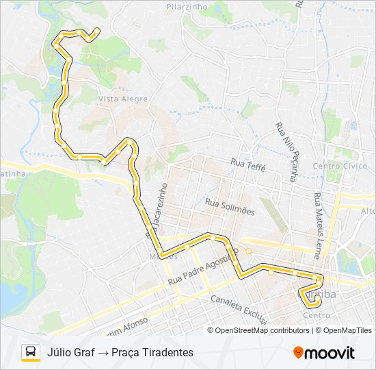967 JÚLIO GRAF bus Line Map