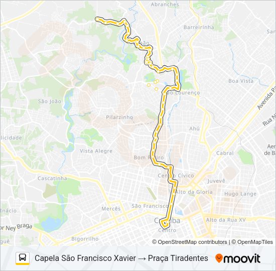 Mapa da linha 181 MATEUS LEME de ônibus